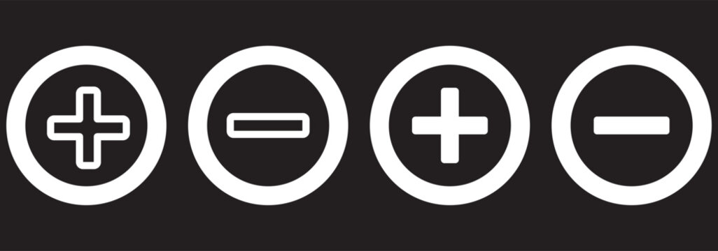 Plus & Minus signs. Plus minus symbol vector design. Add and subtract icon.
