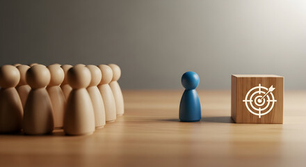 Strategy & Leadership: Blue Pawn Facing Pawns Toward Target Block