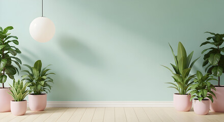 Indoor Plant Setup: Minimalist Home Office Greenery with Potted Plants