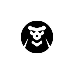 Stylized Lion Icon in Geometric Flat Design