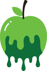fresh green apple with water drops vector illustration