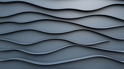 Obraz premium Wavy lines create deep minimalist mood on muted navy blue background