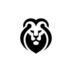Abstract Lion Head Crest Vector Illustration