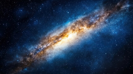 Vibrant galaxy with swirling stars and cosmic dust, showcasing beauty of universe