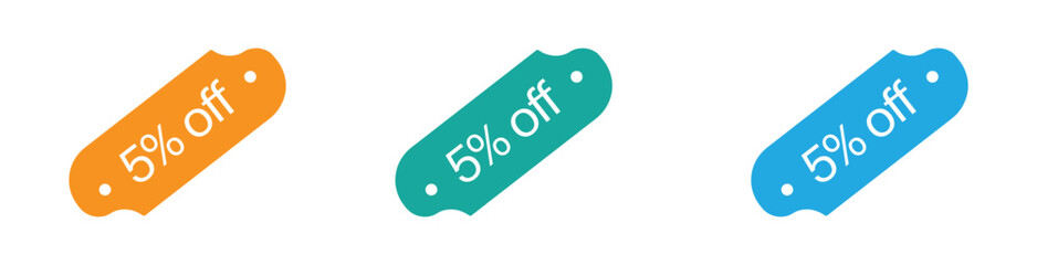 5% Off Discount Sale Promotion Special Offer Marketing . suitable for business, promotion, advertising, discount. 5% discount animation banner poster sign board clipboard advertising white background.