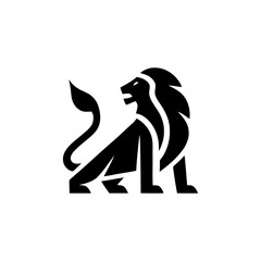 Fototapeta premium Majestic Lion Emblem Bold Minimalist Vector Symbol