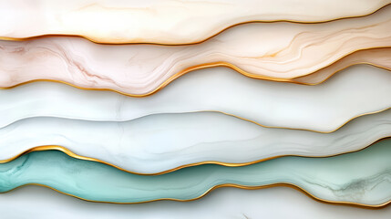 Elegant marble texture with soft curves and glowing edges creates serene atmosphere