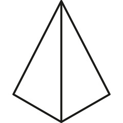 Abstract Geometric Shape Minimalist Design Black Outline Diamond Form On Transparent Background Simple Modern Graphic Element