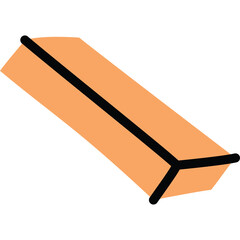 Abstract geometric shape with orange and black lines on a transparent background symbolizing structure and connection