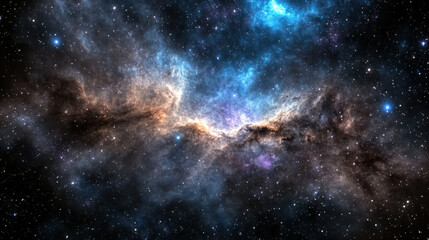 Vibrant cosmic nebula glowing with soft colors and stars, creating sense of wonder and infinity