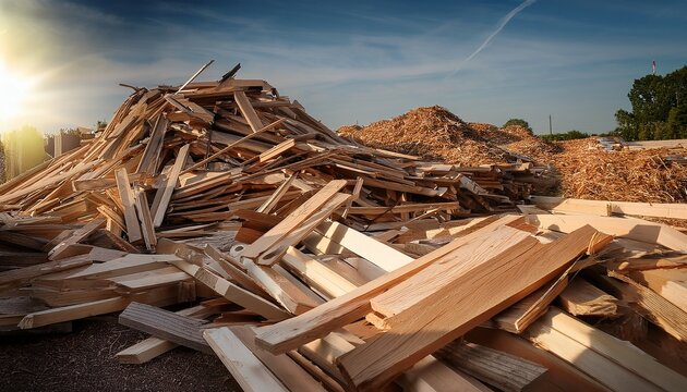 Pile Of Wood Trash From Building Construction