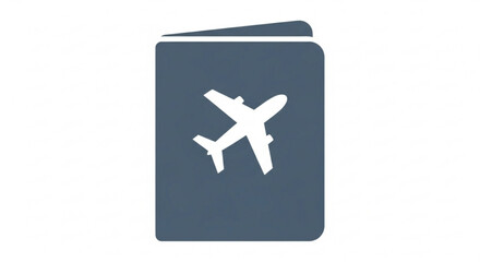Obraz premium Passport icon with airplane, representing travel, identity, and international documentation for border control and tourism