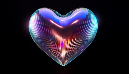 Heart Holographic 3D Illustration