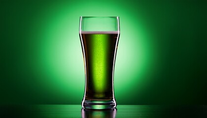 Guinness Pint Glass Glass Of Beer Green Background Alcoholic Drink Silhouette St Patricks Day