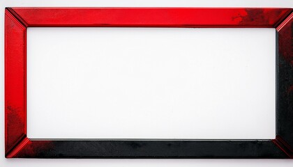 Red And Black Minimal Grunge Rectangle Certificate Frame Border 7