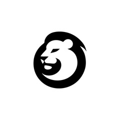 Lion Head Emblem Vector Icon Design