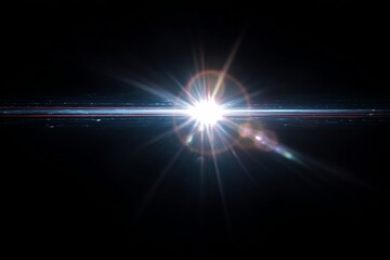 Light Flare Effect on Dark Background Designed for Overlay or Screen Filter Use