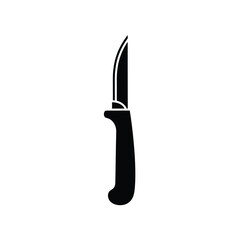 Black silhouette of a utility knife on white background