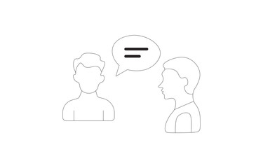 Interview Line Icon – Vector Illustration of Recruitment and Job Process