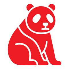 panda icon or logo symbol solid vector illustration 