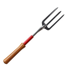 Naklejka premium Garden Fork with Wooden Handle and Metal Tines for Tilling Soil