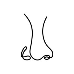 Minimalist Continuous Line Art of a Human Nose