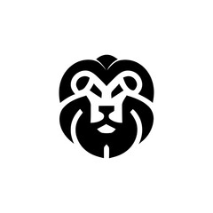 Bold Lion Head Emblem Vector Illustration