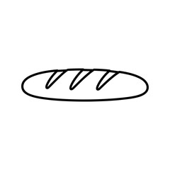 Baguette outline icon simple bakery food vector illustration