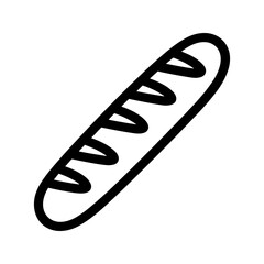 Baguette bread loaf simple line icon vector illustration