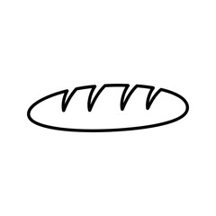 Bread loaf line icon vector illustration