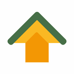 Bold Upload Arrow Icon in Flat Style