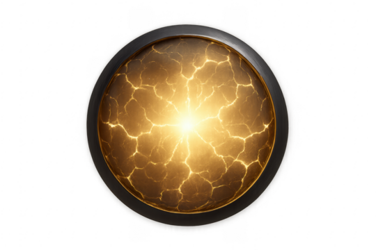 Energy orb with electric light cracking inside - Powered by Adobe