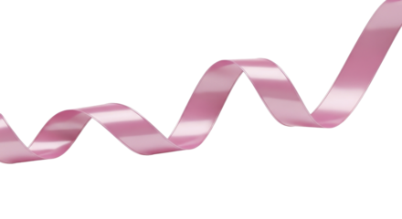  Shiny pink undulating ribbon shape on transparent background PNG file