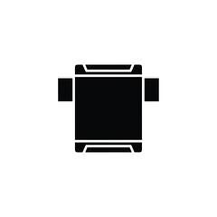 Black t shirt icon with white outline details clothing