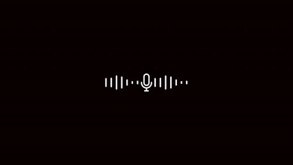 Podcast audio recording with microphone icon Animation on a transparent background, Audio recording with microphone icon animation, Audio Equalizer Background Animation With Alpha Channel.