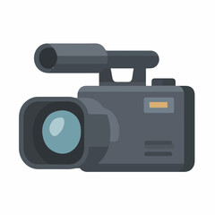 Classic Video Camera Flat Icon Design