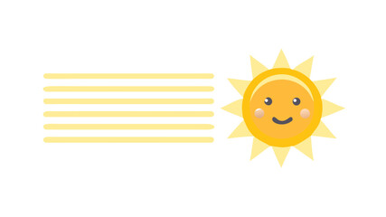 Sun emoji background with copy space. Layered and grouped for easy editing.