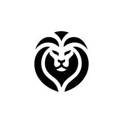 Striking Lion Head Logo Design with Bold Monochromatic