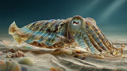 コウイカの擬態の描写