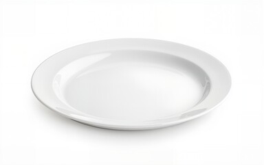White plate isolated on a transparent background, cutout PNG. High quality