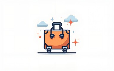Luggage icon collection. Luggage trolley line icon set. Suitcase bag sign. Baggage claim symbol. Vector illustration. High quality