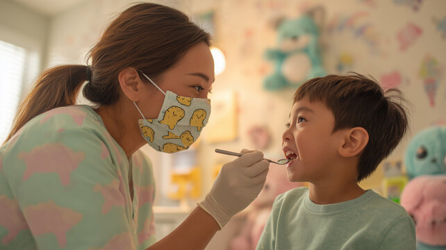 子どもの不安和らぐ小児歯科診療の描写