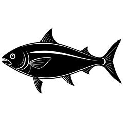 Black silhouette of a tuna fish illustration
