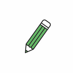 Fototapeta premium A stylized green pencil