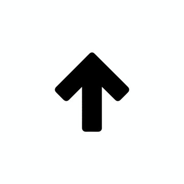 Vetor preto de seta apontando para cima em fundo branco, s&iacute;mbolo simples de dire&ccedil;&atilde;o e progresso.