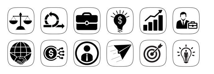 Set of business mandatory icons
