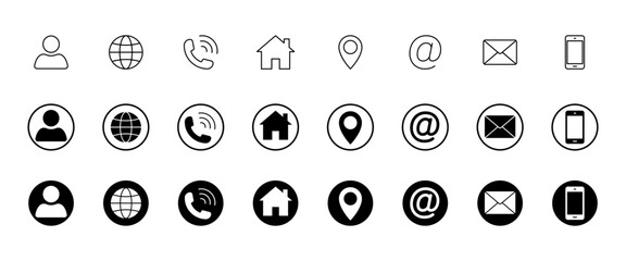 Collection of business card icon set. Vector illustration.