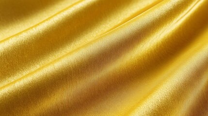 Golden yellow silk fabric background with smooth luxurious texture