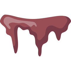 Abstract Pinkish Brown Dripping Liquid Blob Shape Against Transparent Background With Pixelated Texture And Jagged Edges