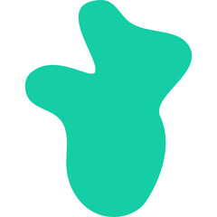 Abstract organic teal shape on a clean white background abstract background design element simple graphic shape with smooth curves and no distinct features in a flat design style